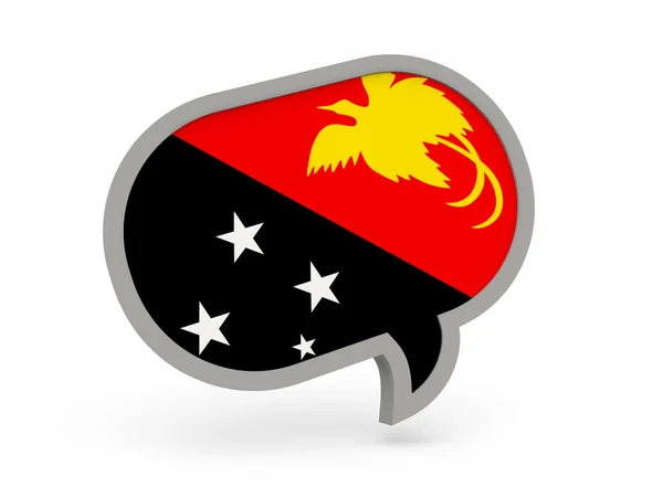 Chat icon with flag of papua new guinea — Stock Photo, Image