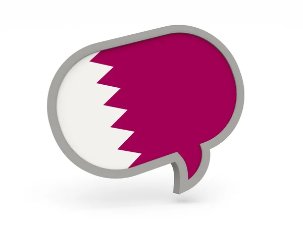 Chat icon with flag of qatar — Stock Photo, Image