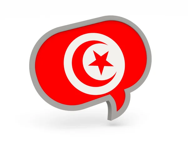 Chat ikonen med flagga Tunisien — Stockfoto