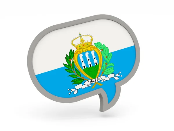 Chat icon with flag of san marino — Stock Photo, Image