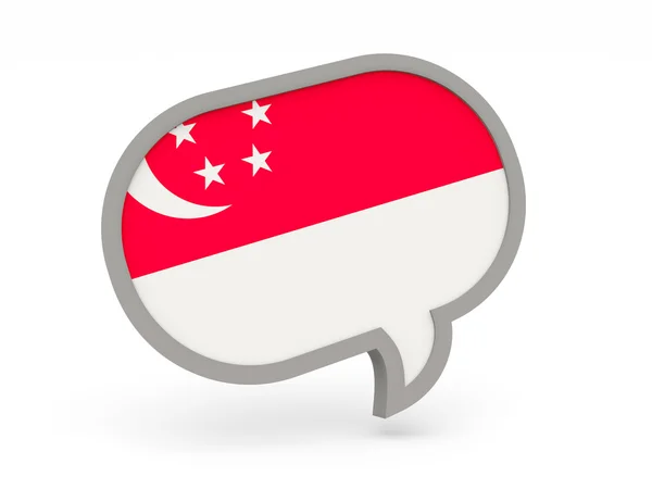 Chat icon with flag of singapore — Stock Photo, Image