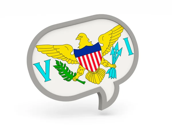 Chat icon with flag of virgin islands us — Stock Photo, Image
