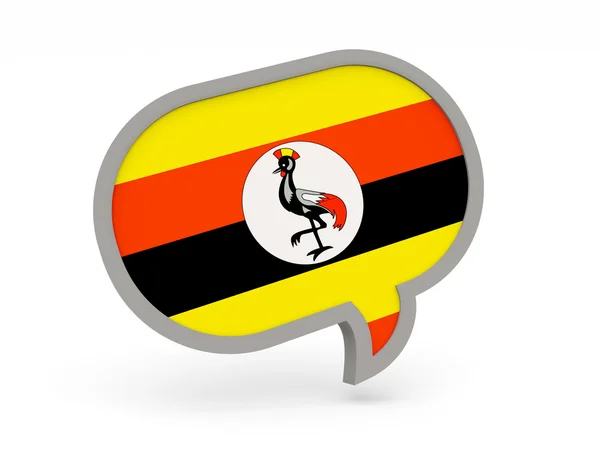 Chat ikonen med flagga i uganda — Stockfoto