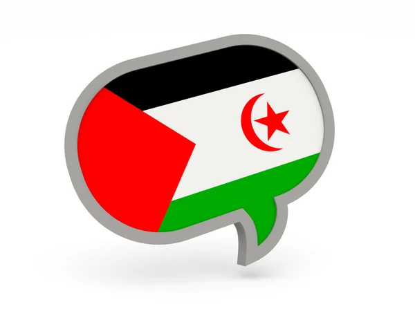 Chat icon with flag of western sahara — Stock Photo, Image
