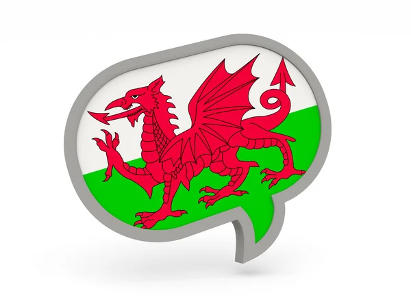 Chat icon with flag of wales — Stock Photo, Image