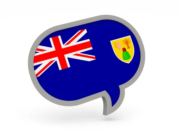 Chat icon with flag of turks and caicos islands — Stock Photo, Image