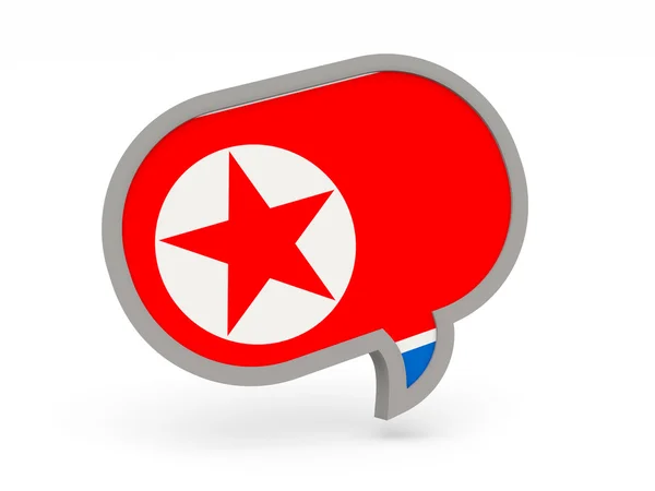 Chat icon with flag of korea north — Stock Photo, Image