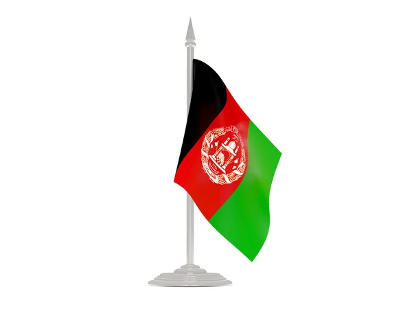 Vlag van afghanistan met vlaggenmast. 3D render — Stockfoto