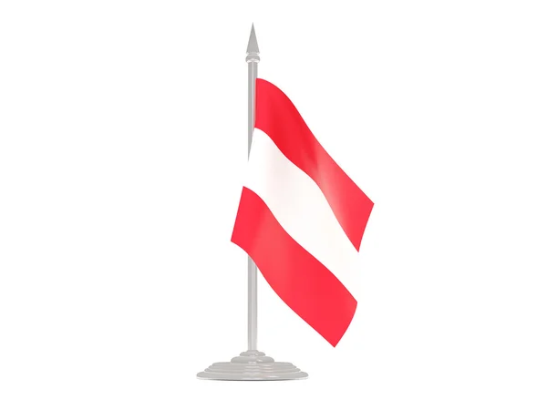 Vlag van Oostenrijk met vlaggenmast. 3D render — Stockfoto