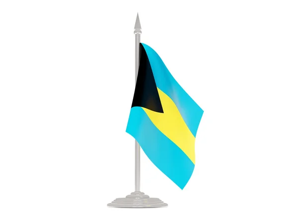 Flag of bahamas with flagpole. 3d render — Stock Photo, Image