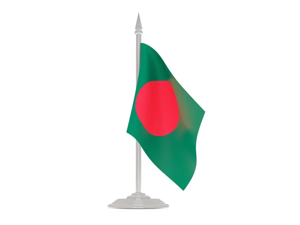 Flagge von Bangladesh mit Fahnenmast. 3D-Darstellung — Stockfoto