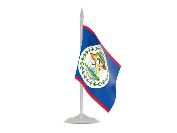 Bandeira de belize com mastro. Renderização 3d — Fotografia de Stock