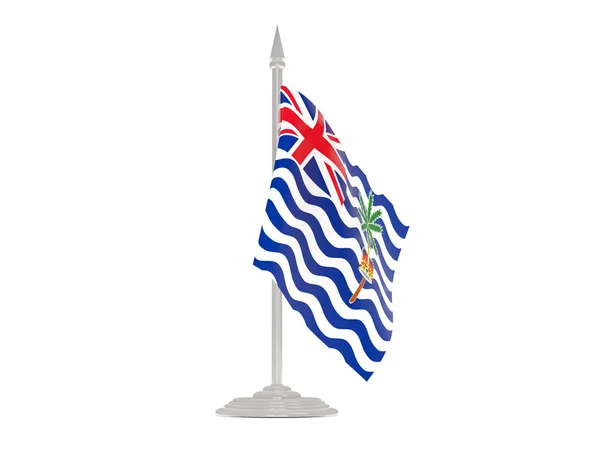 Flag of british indian ocean territory with flagpole. 3d render — Stock Photo, Image