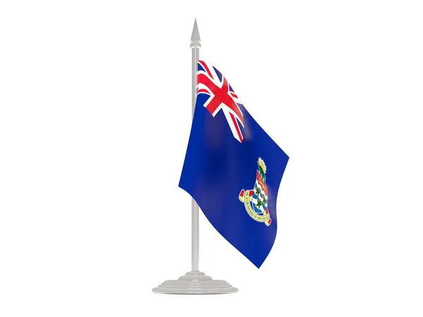 开曼群岛与旗杆的旗帜。3d 渲染 — 图库照片