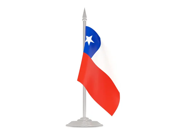 Bandera de chile con asta de bandera. 3d renderizar —  Fotos de Stock