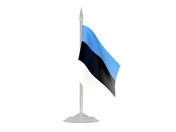 Bandeira de estonia com mastro de bandeira. Renderização 3d — Fotografia de Stock