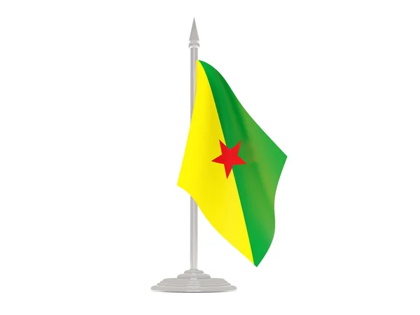 Flag of french guiana with flagpole. 3d render — Stock Photo, Image