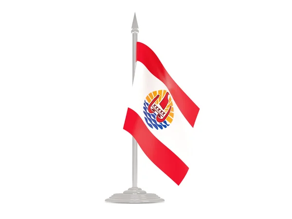 Flaggan i franska Polynesien med flaggstång. 3D gör — Stockfoto