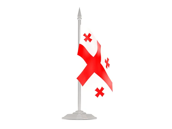 Bandera de Georgia con asta de bandera. 3d renderizar — Foto de Stock