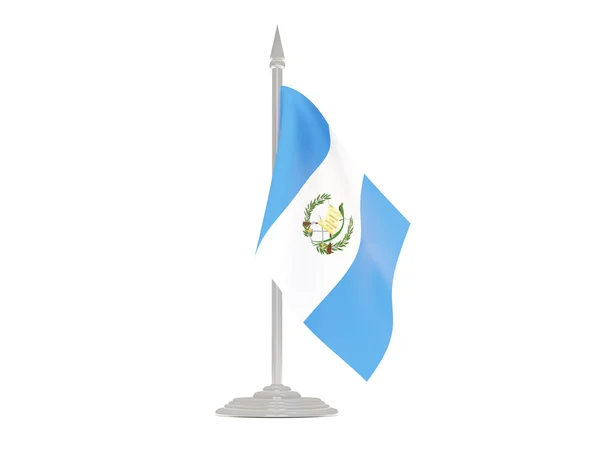 Vlag van guatemala met vlaggenmast. 3D render — Stockfoto