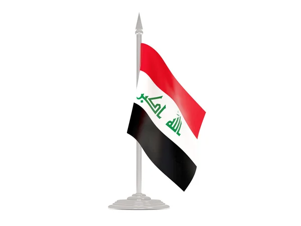 Bandera de Iraq con asta de bandera. 3d renderizar —  Fotos de Stock