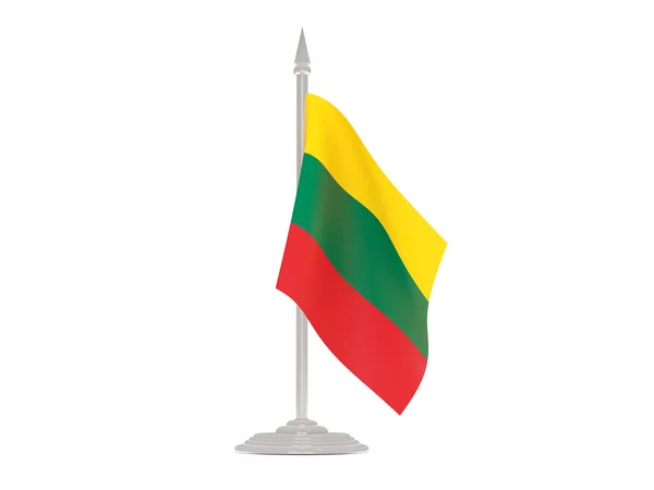 Flagge Litauens mit Fahnenmast. 3D-Darstellung — Stockfoto