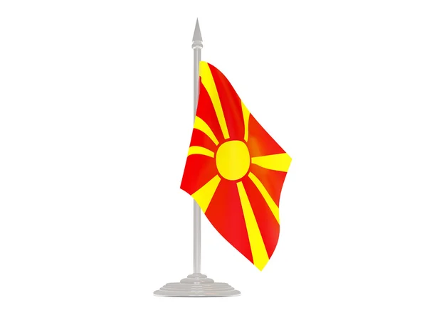 Flag of macedonia with flagpole. 3d render — Stock Photo, Image