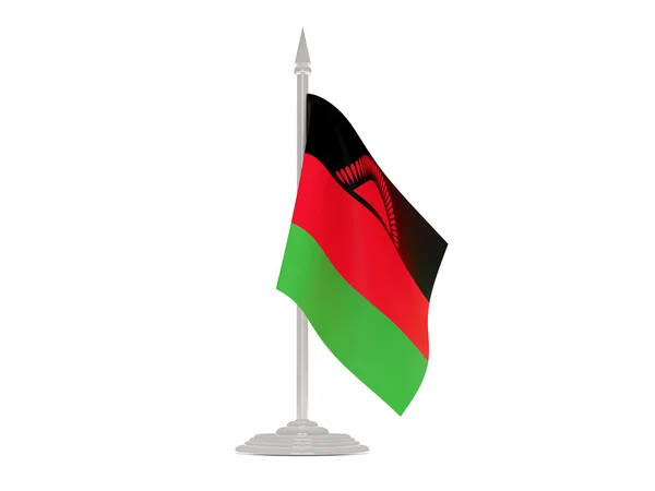 Drapeau de malawi avec mât de drapeau. 3d rendu — Photo