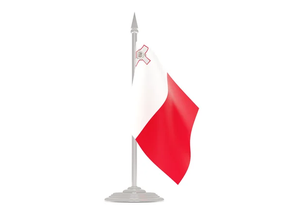 Bandeira de malta com mastro de bandeira. Renderização 3d — Fotografia de Stock