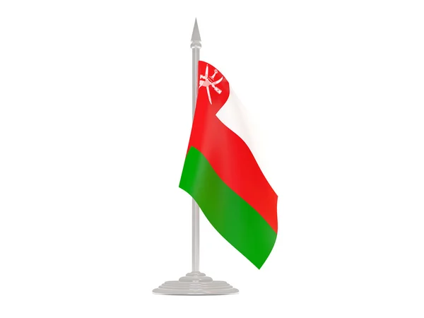 Flag of oman with flagpole. 3d render — Stock Photo, Image