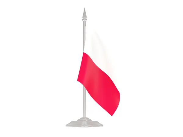 Bandera de Polonia con asta de bandera. 3d renderizar —  Fotos de Stock