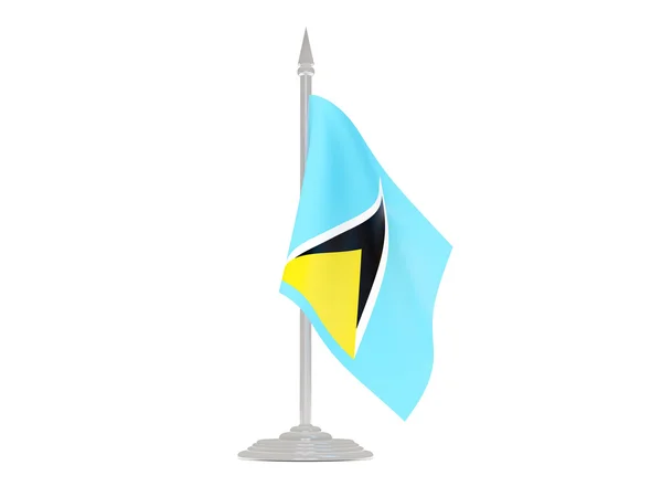 Vlag van saint lucia met vlaggenmast. 3D render — Stockfoto