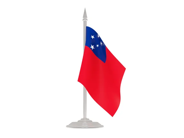 Bandera de samoa con asta de bandera. 3d renderizar —  Fotos de Stock