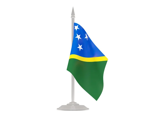 Salamon-szigetek zászlaja a zászlórúd. 3D render — Stock Fotó