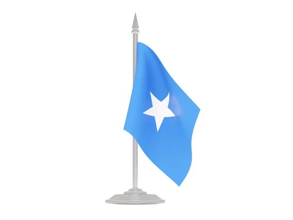 Bandiera della Somalia con pennone. rendering 3d — Foto Stock