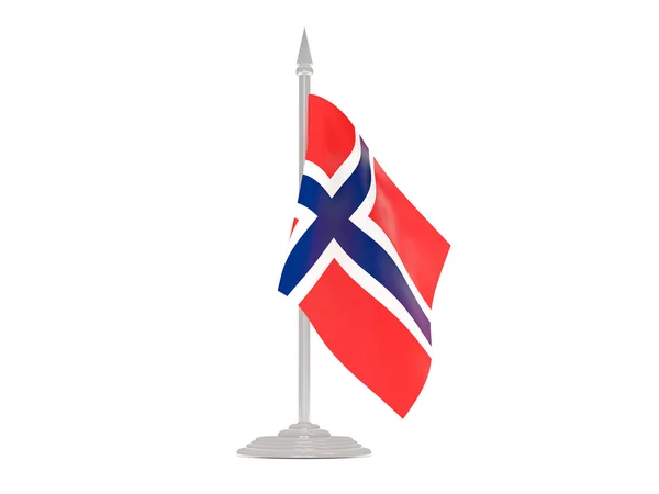 Bandeira de svalbard e jan mayen com mastro de bandeira. Renderização 3d — Fotografia de Stock
