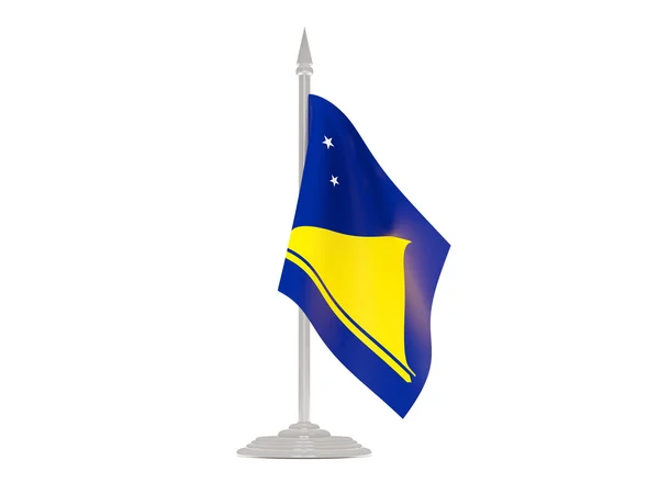 Vlajka tokelau se stožáru. 3D vykreslování — Stock fotografie