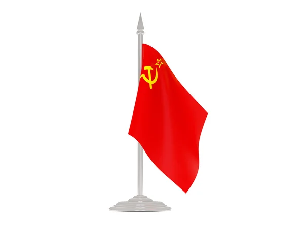 Drapeau de ussr avec mât de drapeau. 3d rendu — Photo