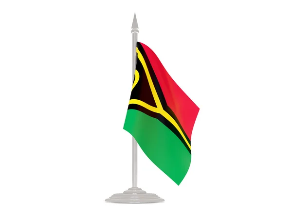 Vlag van vanuatu met vlaggenmast. 3D render — Stockfoto