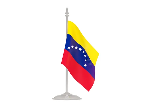 Vlag van venezuela met vlaggenmast. 3D render — Stockfoto