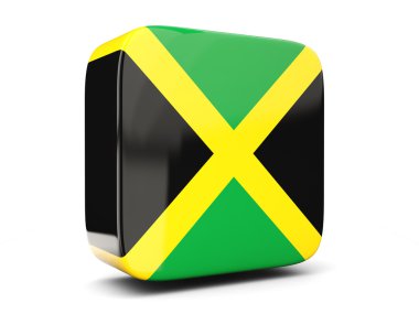 Bayrak Jamaika kare kare simgesi. 3D çizim