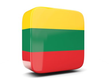 Bayrak Litvanya kare kare simgesi. 3D çizim