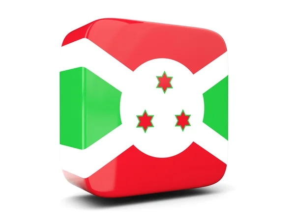 Icono cuadrado con bandera de burundi cuadrado. Ilustración 3D —  Fotos de Stock
