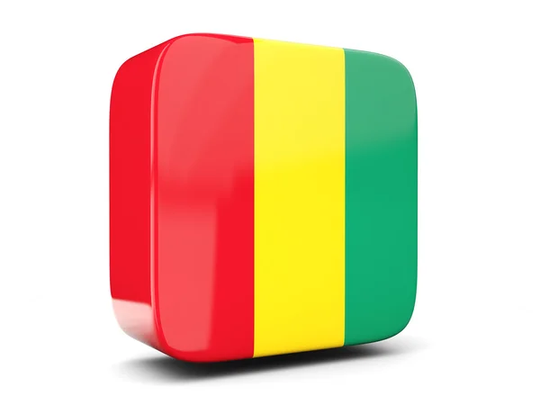 与几内亚广场国旗的方形图标。3d 图 — 图库照片