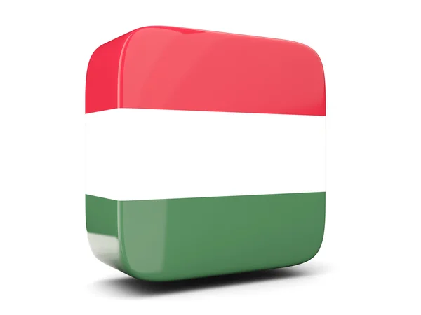 Square icon with flag of hungary square. 3D illustration — Stock Photo, Image