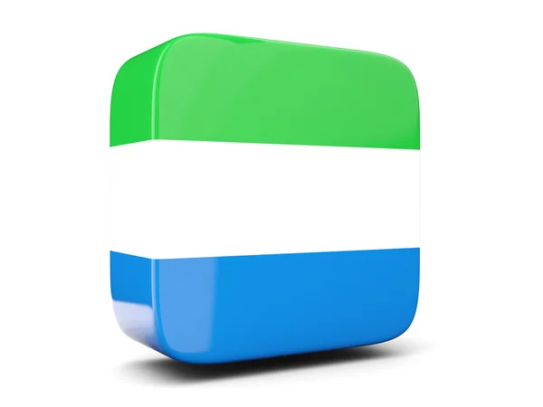 Icône carrée avec drapeau de sierra leone carré. Illustration 3D — Photo