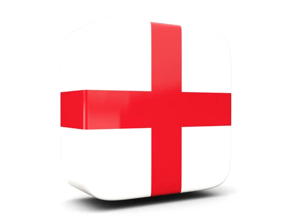 Vierkante pictogram met de vlag van Engeland vierkante. 3D illustratie — Stockfoto
