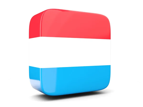 Square icon with flag of luxembourg square. 3D illustration — Stock Photo, Image