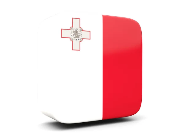 Icône carrée avec drapeau de malta carré. Illustration 3D — Photo