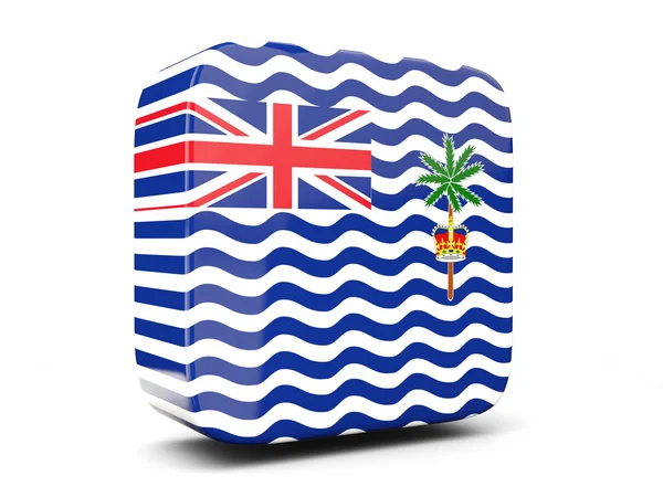 Vierkante pictogram met de vlag van Brits Indische Oceaan Territorium vierkante. — Stockfoto